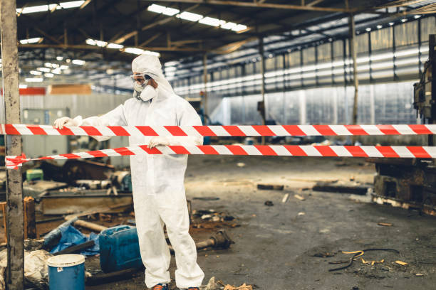 Professional Biohazard Cleanup technician working in Freeburg, IL